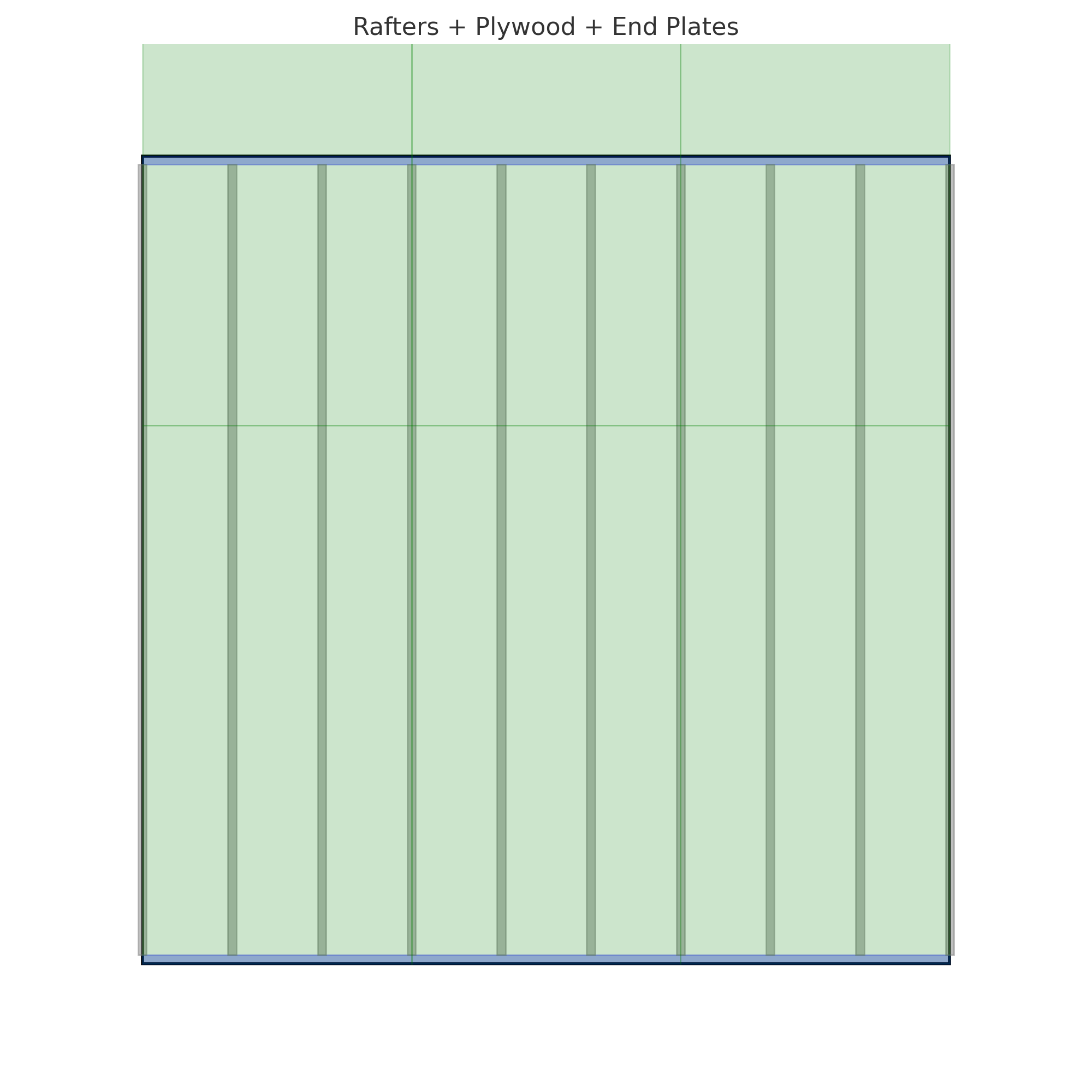Rafter and plywood layout for 12x12 hot tub cover